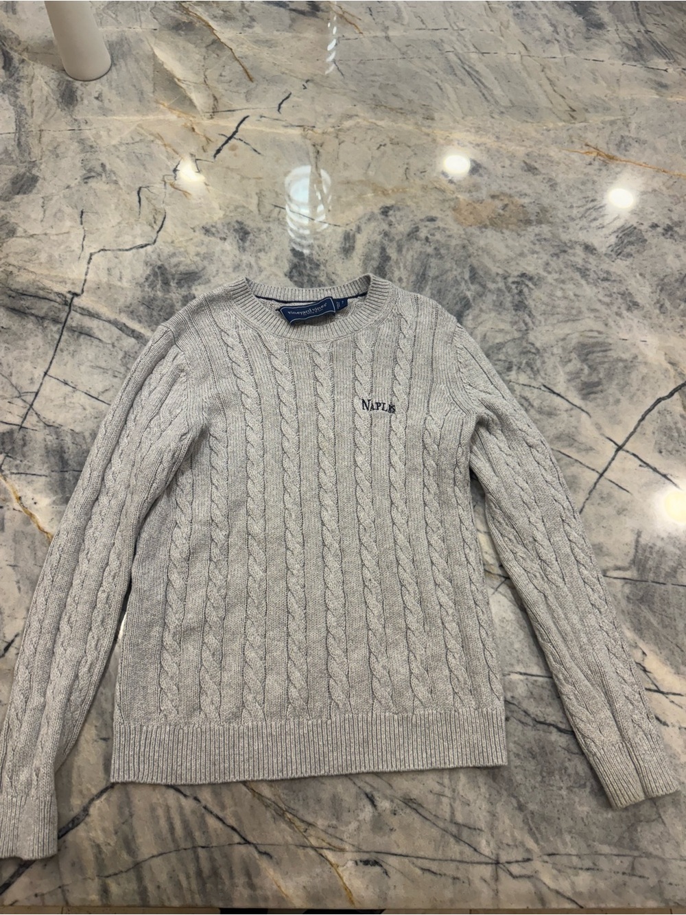 Vineyard Vines Light Gray Cable Knit - Naples